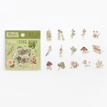 Botanical Flowers Mushroom Leaves Washi Flake Stickers BGM Deco Sticker Planner Stickers (Washi Tape Material)