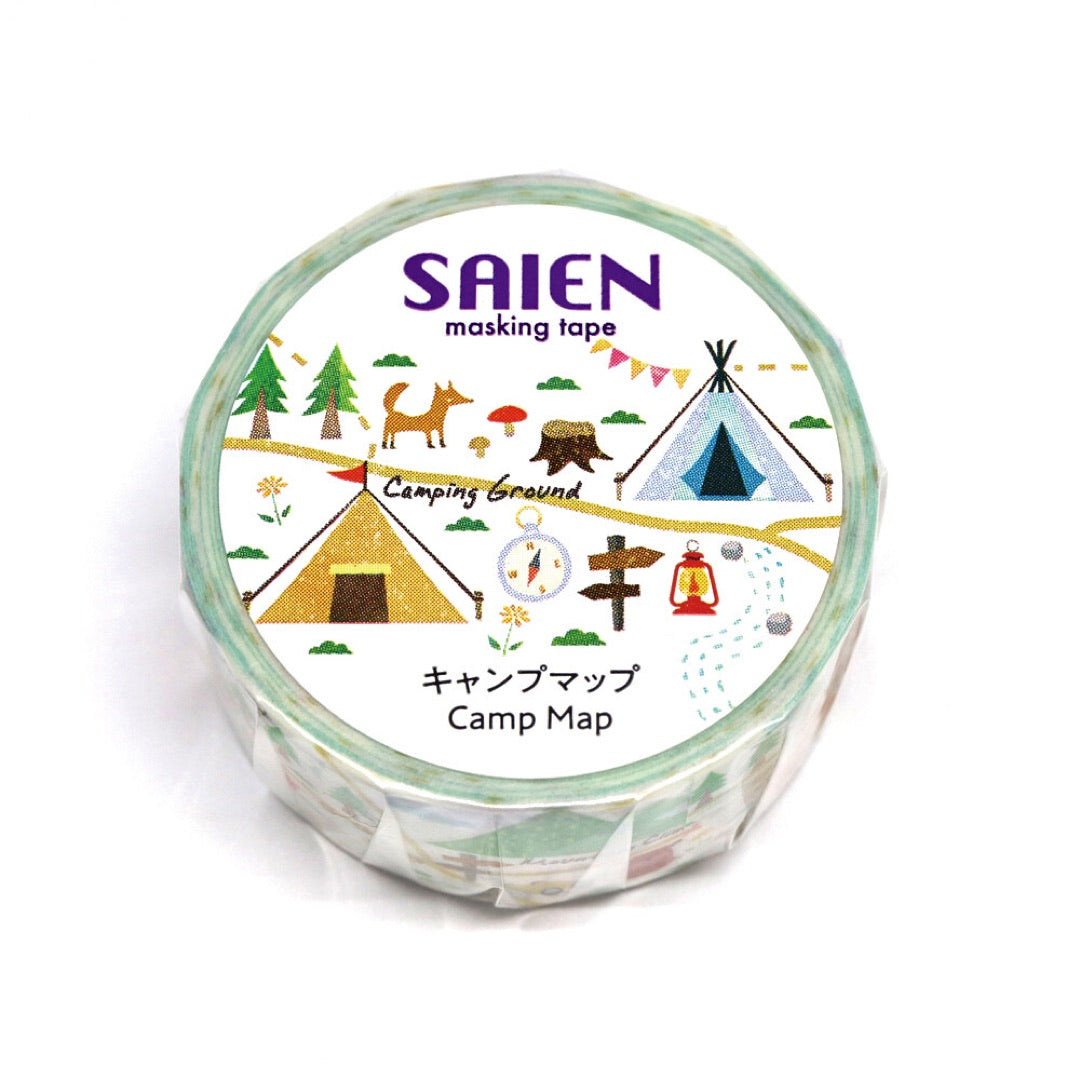 tape tent Camping Washi Tape Saien Kamiiso Sansyo, Tents, Campfire, Trees