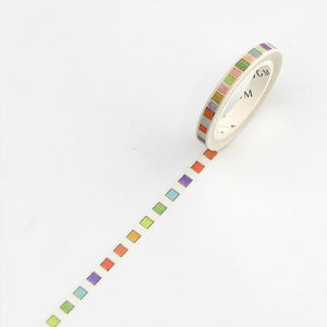 Colorful Checklist Box Washi Tape BGM for journals, planners 5mmx5m V2