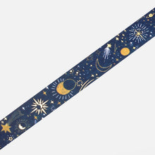 Stars Moon Night Washi Tape Gold Foil Accent Space Navy Background