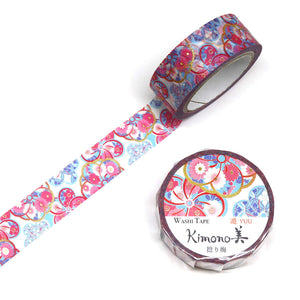 Abstract Ume Washi Tape Floral Flowers blossom Blue Pink Kimono Gold Foil GILDED Japanese