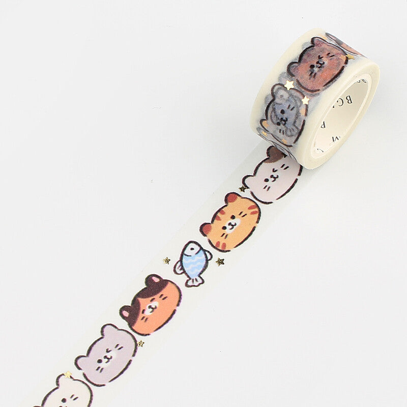Cute Tape Name Stickers for Children Cartoon Animals Washi Tape