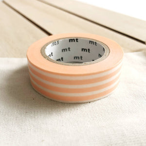 light peach stripe washi tape, peach striped washi tapes