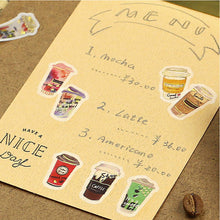 Coffee Washi Flake Stickers Vending Machine BGM Deco Sticker Planner Stickers (Washi Tape Material)**