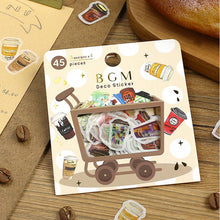 Coffee Washi Flake Stickers Vending Machine BGM Deco Sticker Planner Stickers (Washi Tape Material)**