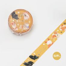 BGM Pets Animal washi tape Dogs and Cats Gold Foil Stamp Accent