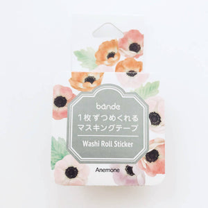 Poppy Anemone Bande Washi Tape Sticker Rolls Japanese