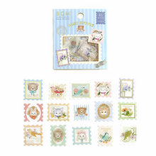 Post Office Animal Washi Flake Stickers BGM Deco Sticker Stamp Shape Planner Stickers (Washi Tape Material)