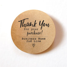 Load image into Gallery viewer, 60 Thank you for your PURCHASE stickers - personalized thank you round stickers - custom thank you stickers for business 1.5 Inch