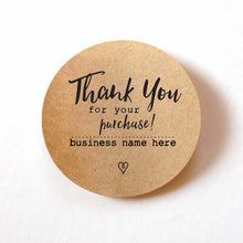 Load image into Gallery viewer, Thank you for your PURCHASE stickers - personalized thank you round stickers - custom thank you stickers for business 1.5 Inch (set of 60)