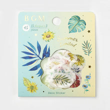 plants leaves flowers washi sticker flake bgm