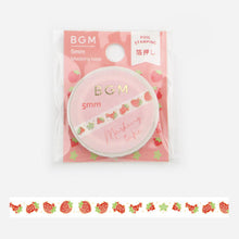 red strawberry washi tape, some with bites eaten, green star