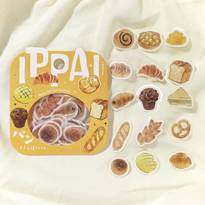 Cute Bread Washi Sticker Flake BGM Gold Foil Accent (Washi Tape Material)