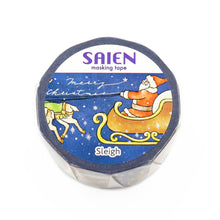 Christmas Santa Washi Tape Reindeer, Sleigh- SIlver Foil Accent Japanese **