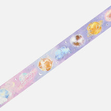 Pastel Cloud Stars Moon Galaxy Washi Tape Watercolor Saturn Earth BGM