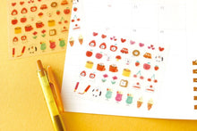 Cute Animal Food Drink Stickers – Planner &amp; Journal Sticker Sheet - Red - Furukawashiko
