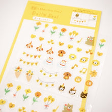 Cute Animal Party Stickers Celebration – Planner &amp; Journal Sticker Sheet - Yellow - Furukawashiko