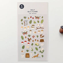 Image of Cute Little forest Stickers - Squirrel, Mushroom, Leaves, Ladybug, Koala, Snail, Woodland from Suatelier Sticker Sheet (#1188)