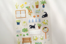 close up of Suatelier Cats and Plants Sticker Sheet ($1163)