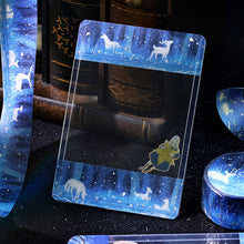 BGM Forest Washi Tape Deer, Rabbit, Navy Blue Night, Silver Foil 20mm x 5m
