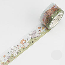 Fun Playful Puppy Apples Animal BGM Puppies washi tape Gold Foil Accent **