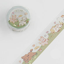 Fun Playful Puppy Apples Animal BGM Puppies washi tape Gold Foil Accent **