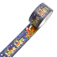 Christmas Santa Washi Tape Reindeer, Sleigh- SIlver Foil Accent Japanese **
