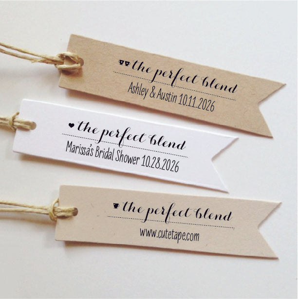 The perfect blend Favor Tags Coffee Favors
