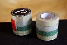 Stripe Dots Grid Washi Tape 13mm (P) - Greens