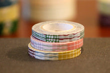 Colorful Grid Washi Tape Wiggly Textile Pattern 8mm Japanese