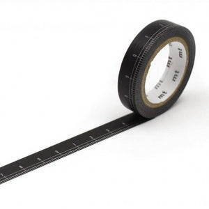 Slim Thin 6mm Matte Black Washi Tape Set of 3 MT Japanese 6mmx7m