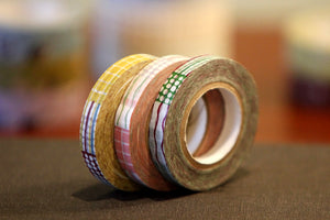 Colorful Grid Washi Tape Wiggly Textile Pattern 8mm Japanese