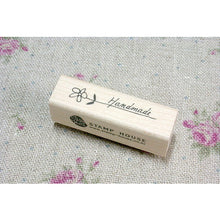 Flower / Handmade Label Wooden Craft Rubber Stamp