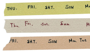 Days of the Week Washi Tape Japanese