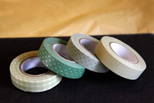 Stripe Dots Grid Washi Tape 13mm (P) - Greens