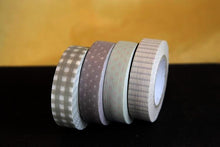Stripe Dots Grid 13mm (Q) Neutral Greys Washi Tape