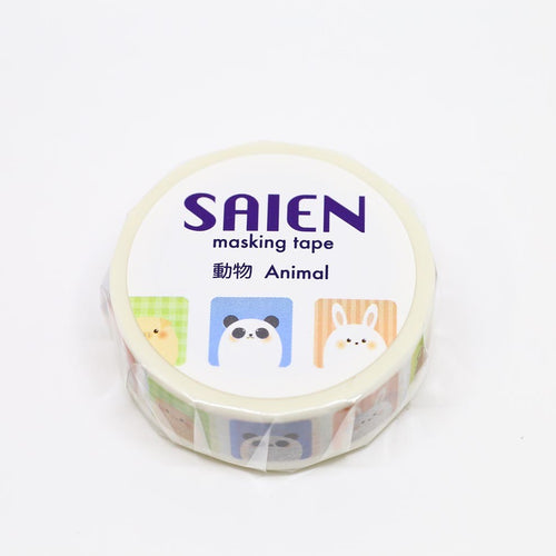 Cute Animal Washi Tape Panda, Pig, Rabbit - Saien Japan