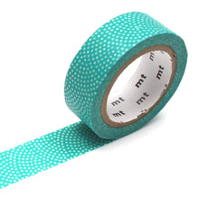 aqua fan dots washi tape Samekomon Traditional Japanese Pattern