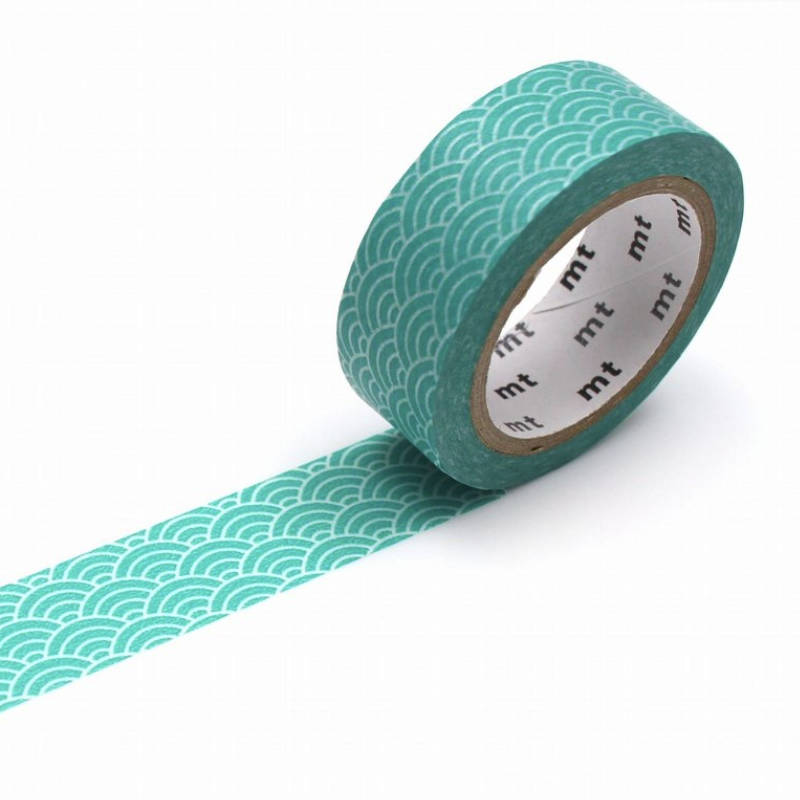 Ocean Wave Washi Tape MT Japanese Seigaihamon Traditional Pattern Pink, Red, Purple, Blue, Aqua