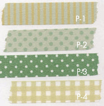 Stripe Dots Grid Washi Tape 13mm (P) - Greens