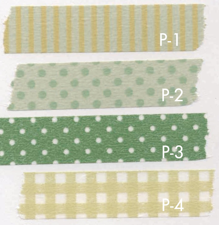 Green / White Stripe Thin Washi Tape
