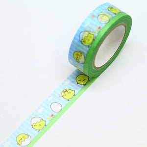 Baby Chick Washi Tape Saien Japanese Kamiiso - cute animal Yellow, Chick, Hatch, Egg