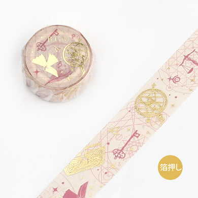 Technique Skill Art Washi Tape BGM Nature Poetry Series Gold Foil Masking Tape 20mm x 5m