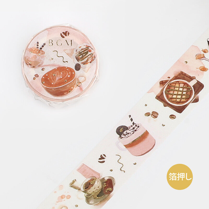 Cafe Melody Washi Tape Cappuccino Gold Foil Masking Tape 20mm x 5m (DISCONTINUED)