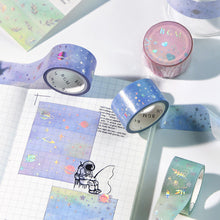 BGM Macaroon Galaxy Purple Universe Washi Tape Silver Holographic Foil Space, Planet, Stars Masking Tape 20mmx5m