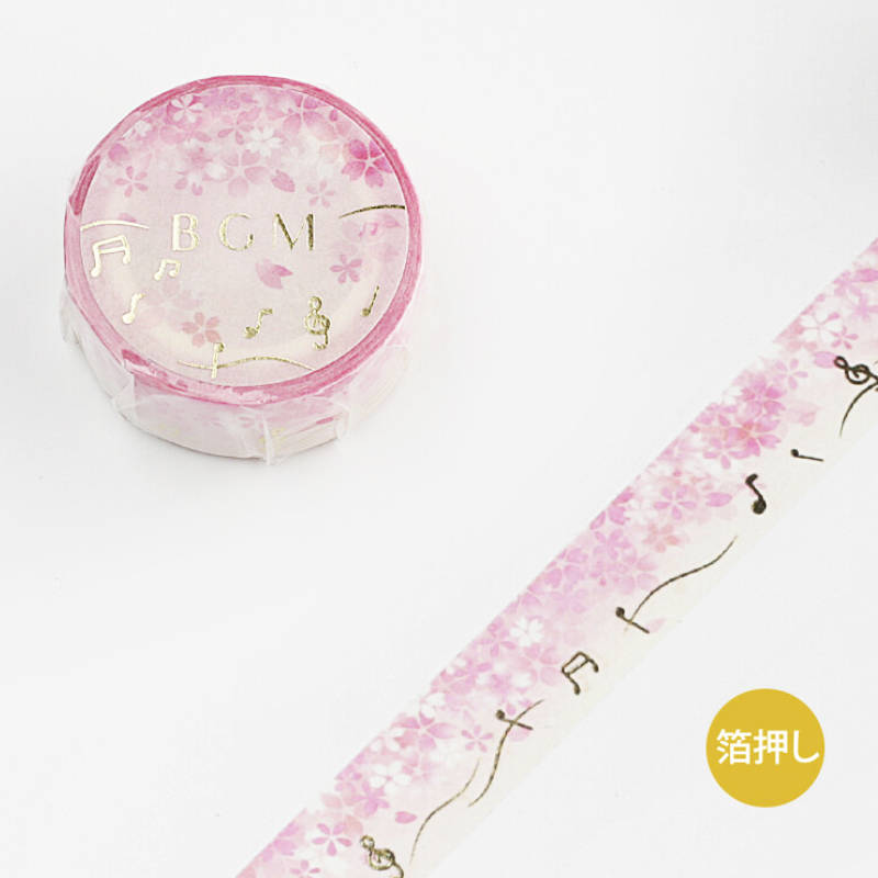 bgm pink sakura love song washi tape music note masking tape