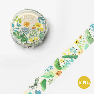 Tropical Washi Tape Rainforest Leaves BGM Masking Tape Gold Foil