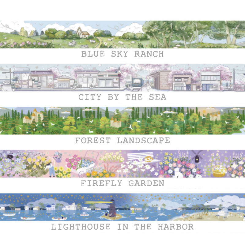 Japanese Washi Paper Masking Tape 2-Pack - Ranch & Floral Designs For Journaling & Crafts