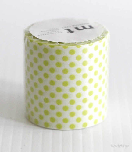 Lime Green Dots mt CASA Washi Tape 50mmx10m