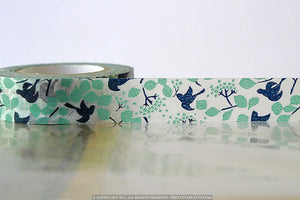 Birds in Tree Autumn Leaves Fall Japanese Washi Tape